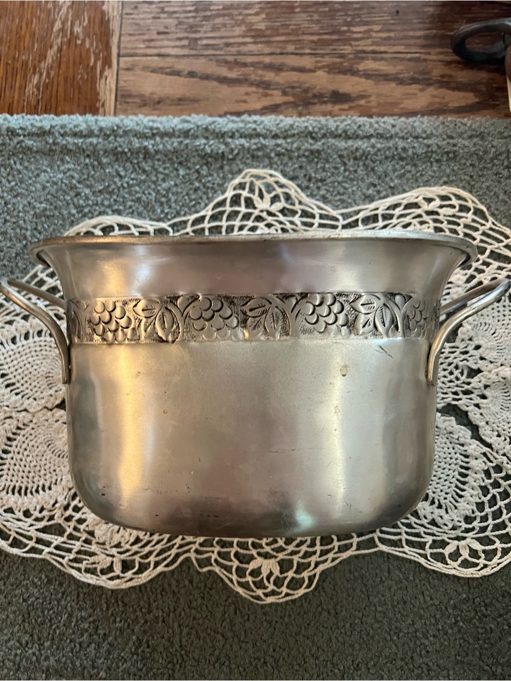 Vintage Pottery Barn Decorative Metal Container India 11” by 6”